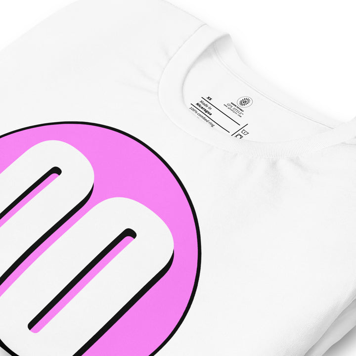 Unisex t-shirt: White on Pink 00