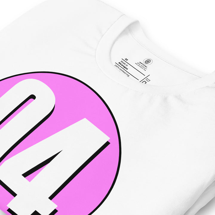 Unisex t-shirt: White on Pink 04