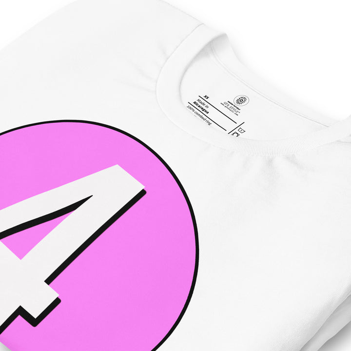 Unisex t-shirt: White on Pink 4