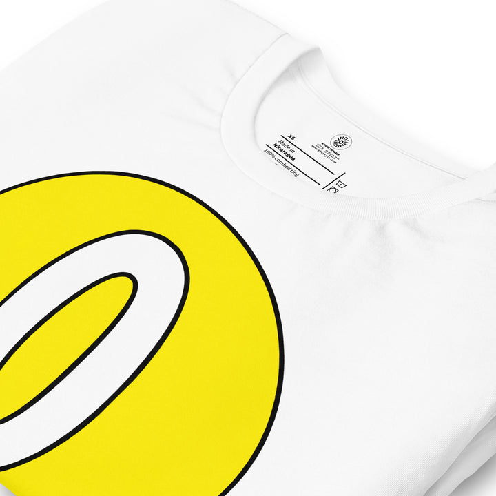 Unisex t-shirt: White on Yellow 0