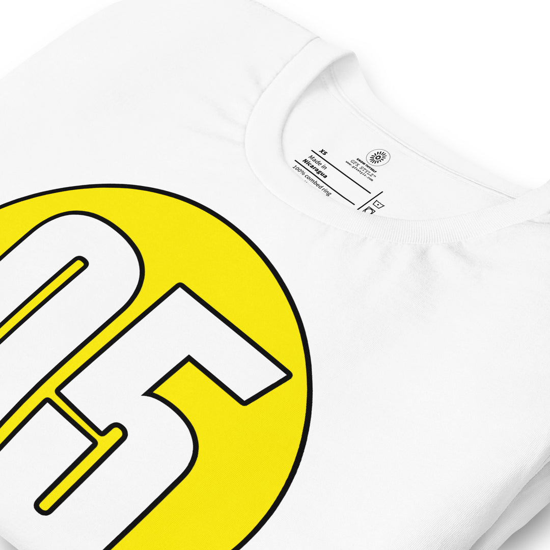 Unisex t-shirt: White on Yellow 05