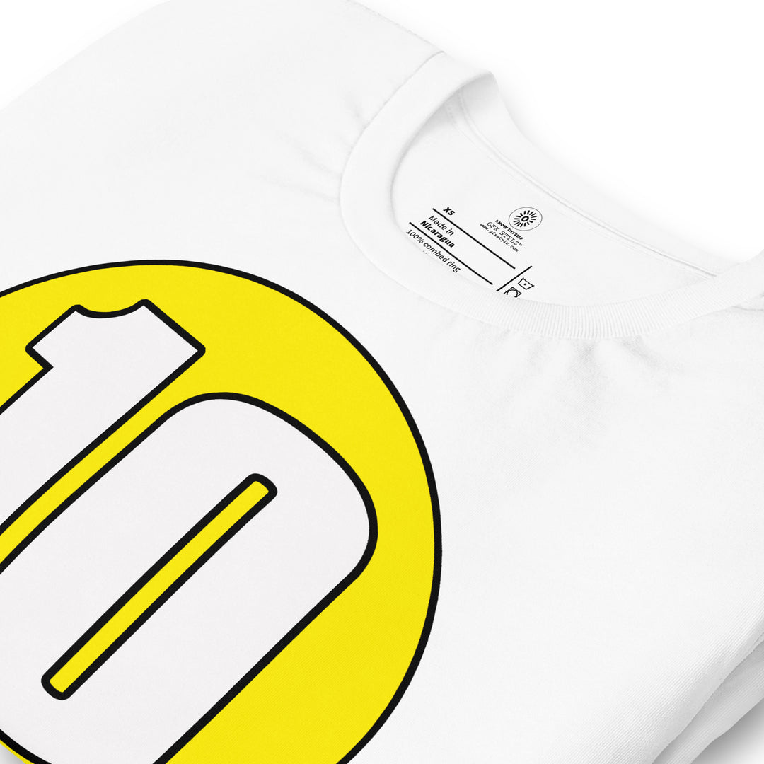 Unisex t-shirt: White on Yellow 10