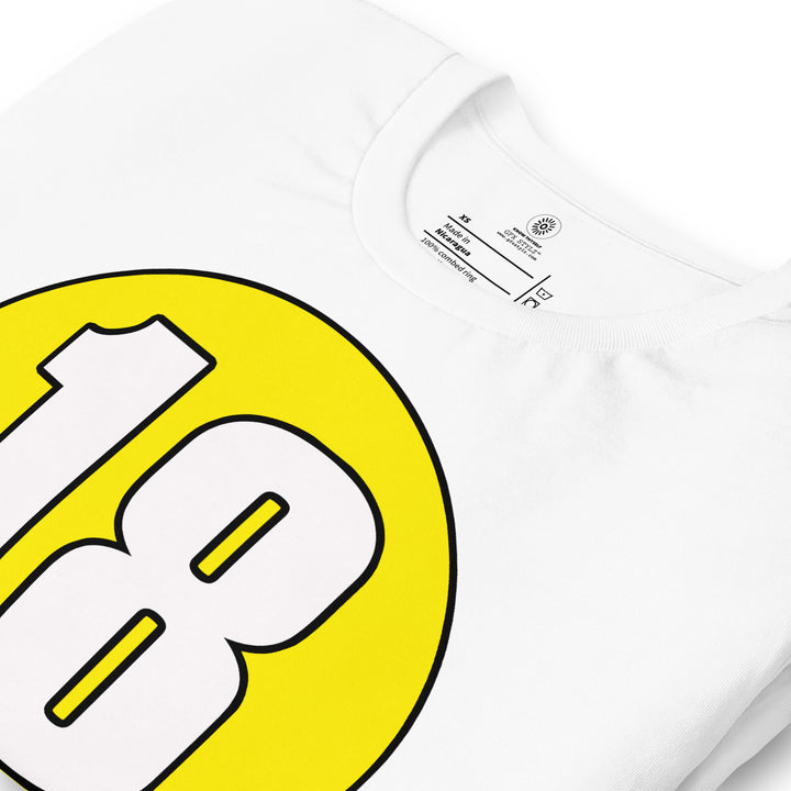 Unisex t-shirt: White on Yellow 18