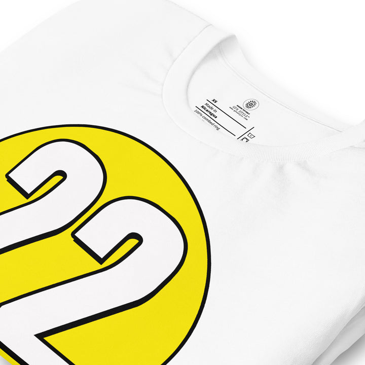 Unisex t-shirt: White on Yellow 22