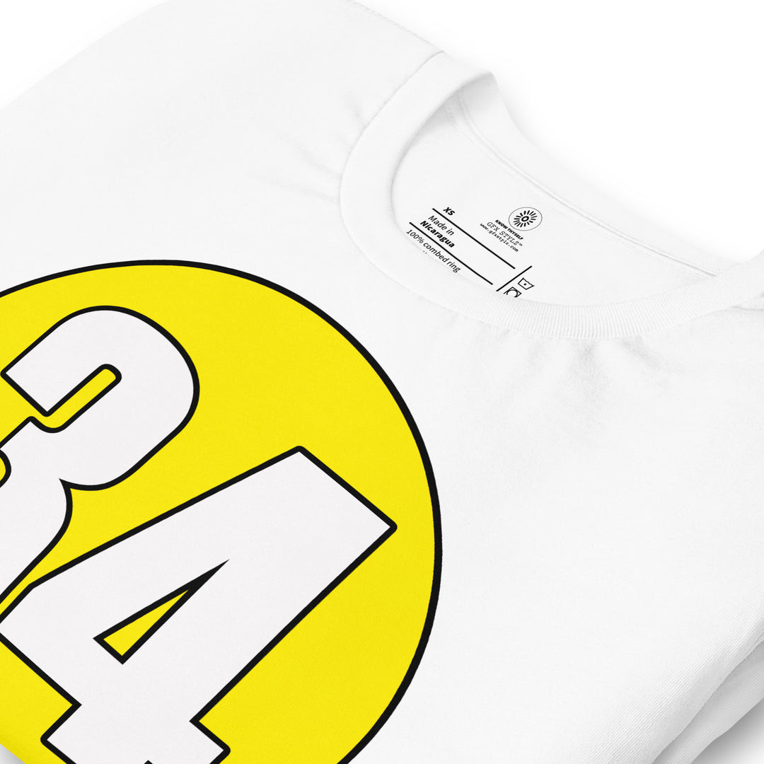 Unisex t-shirt: White on Yellow 34