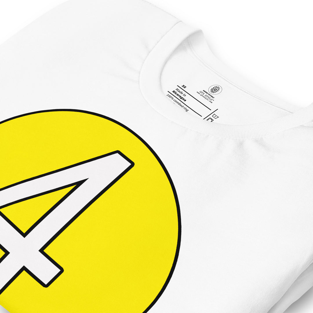 Unisex t-shirt: White on Yellow 4