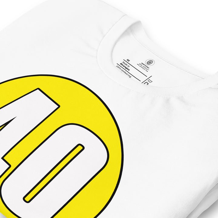 Unisex t-shirt: White on Yellow 40