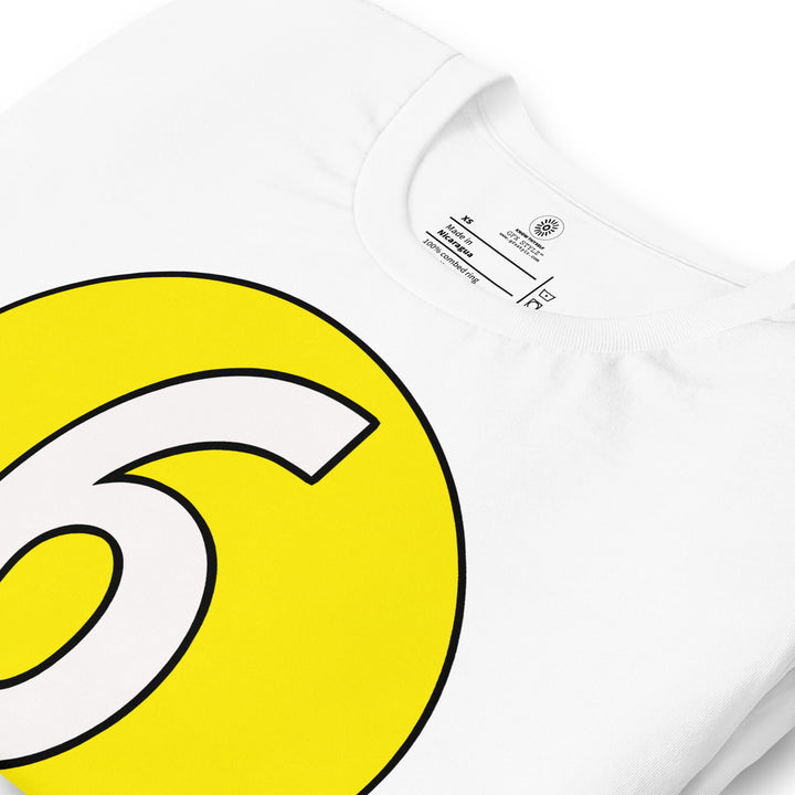 Unisex t-shirt: White on Yellow 6