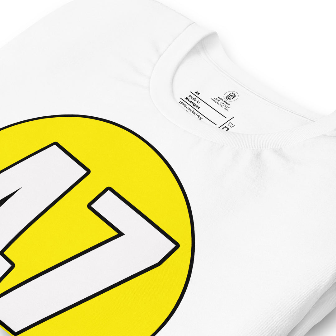 Unisex t-shirt: White on Yellow 47