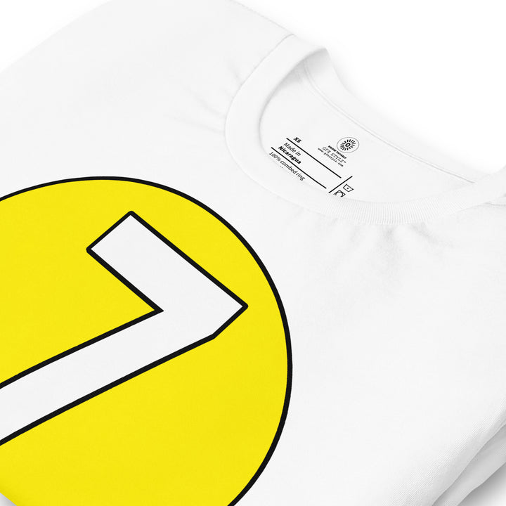 Unisex t-shirt: White on Yellow 7