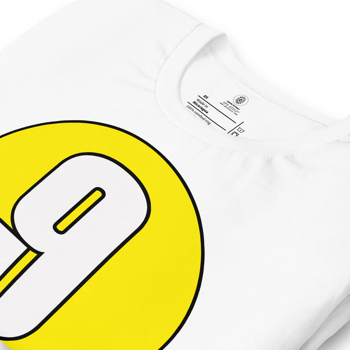 Unisex t-shirt: White on Yellow 9