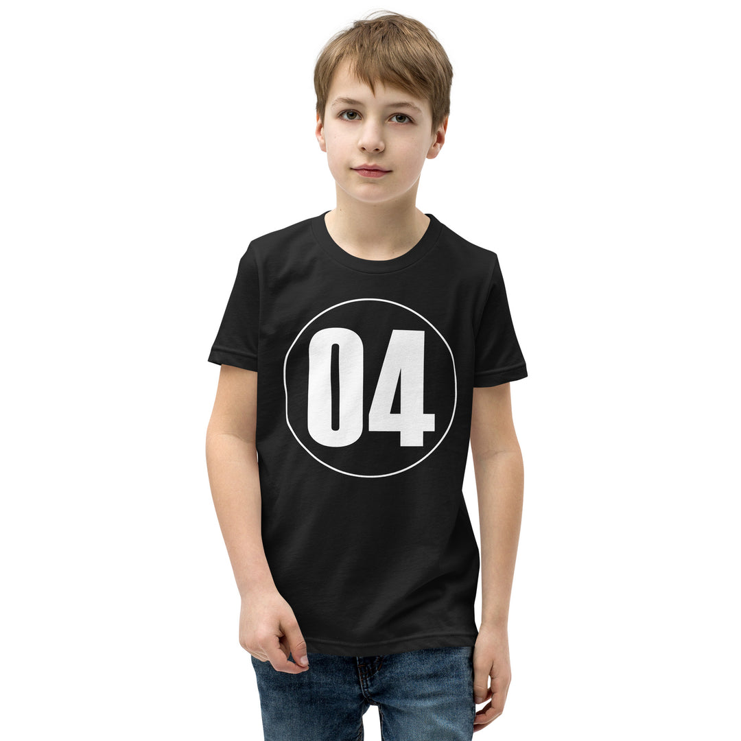 Youth Short Sleeve T-Shirt: White on Black 04