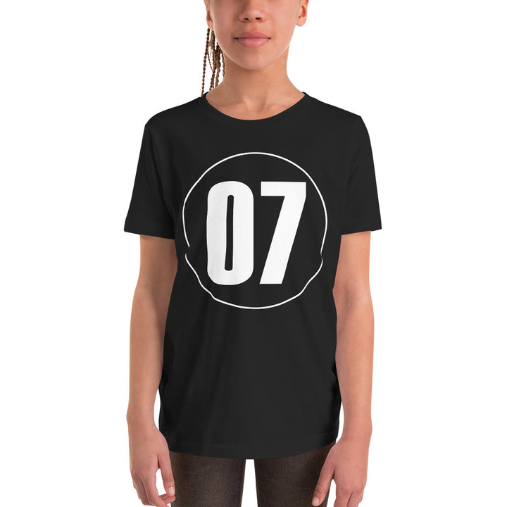 Youth Short Sleeve T-Shirt: White on Black 07