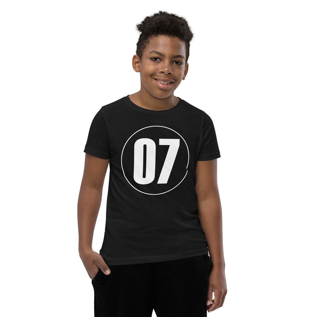 Youth Short Sleeve T-Shirt: White on Black 07