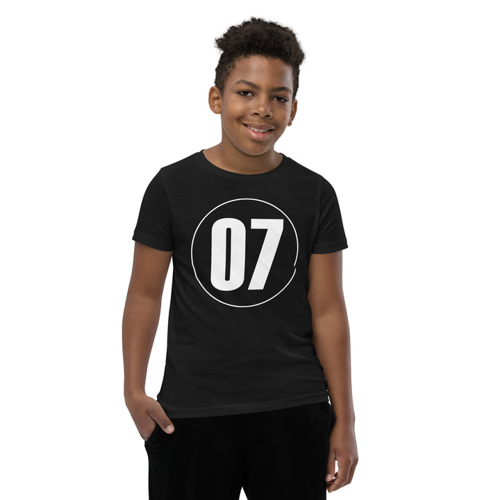 Youth Short Sleeve T-Shirt: White on Black 07