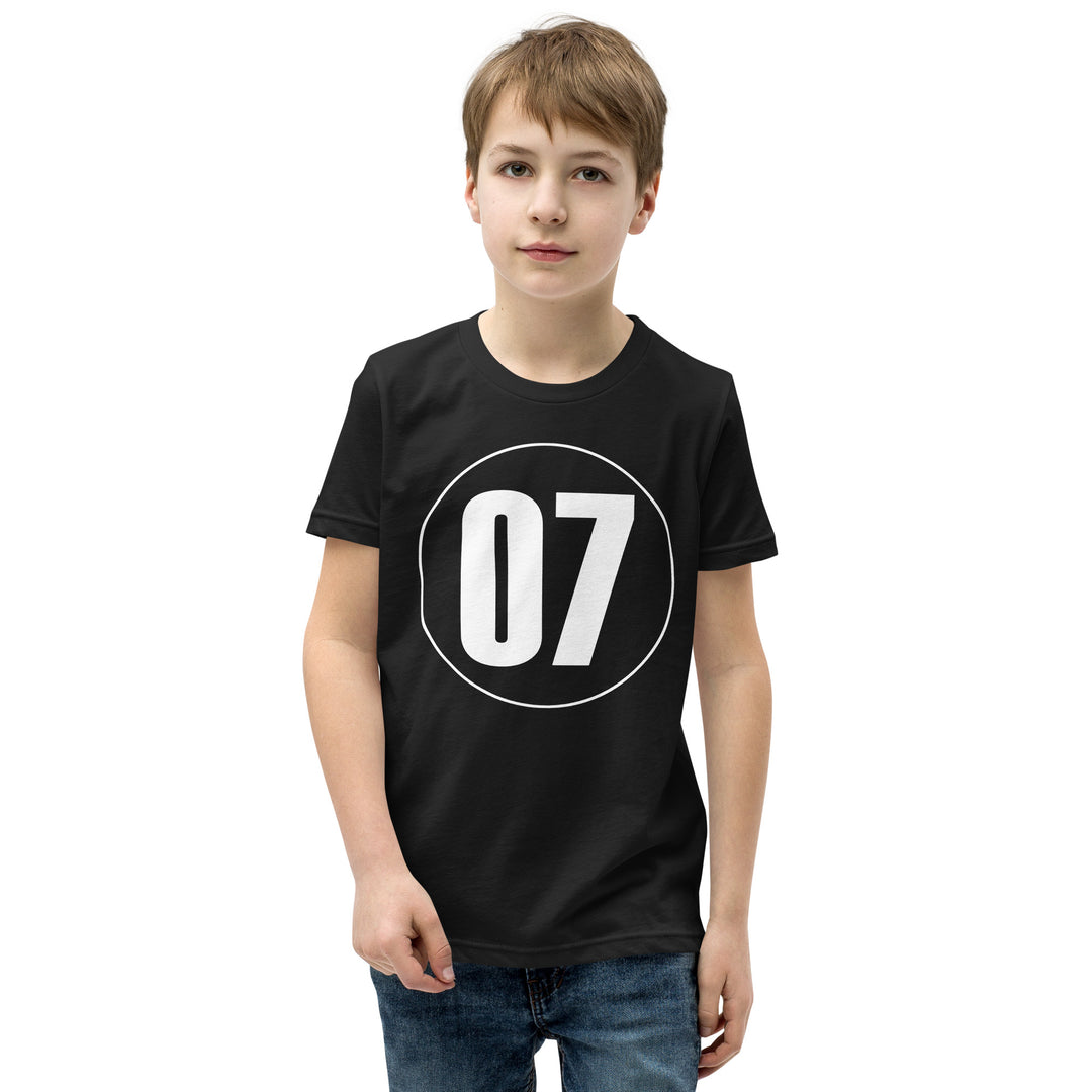 Youth Short Sleeve T-Shirt: White on Black 07