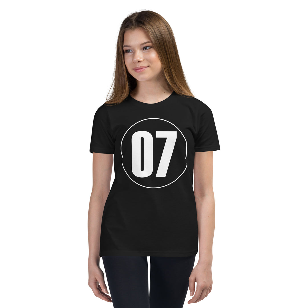 Youth Short Sleeve T-Shirt: White on Black 07