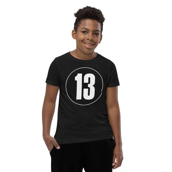 Youth Short Sleeve T-Shirt: White on Black 13