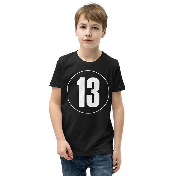 Youth Short Sleeve T-Shirt: White on Black 13