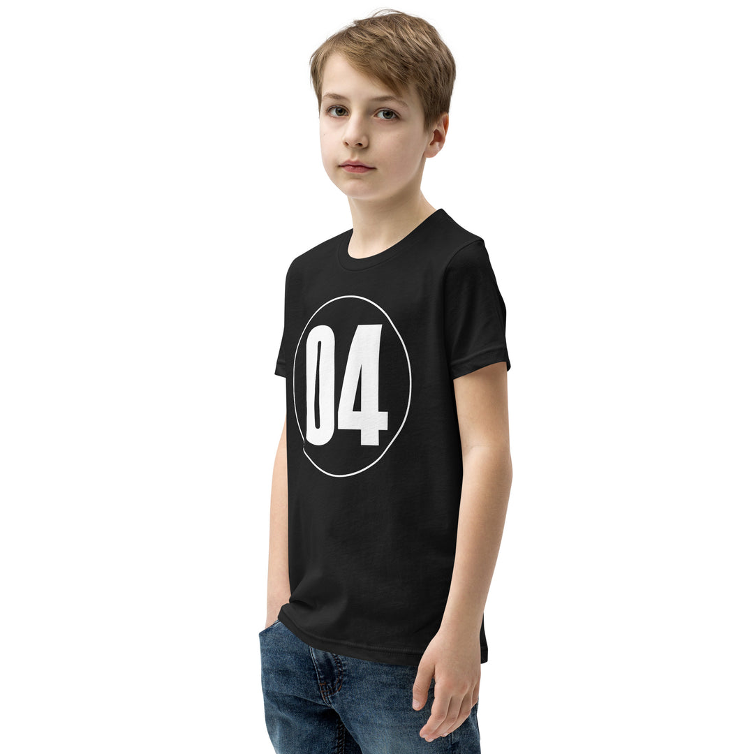 Youth Short Sleeve T-Shirt: White on Black 04