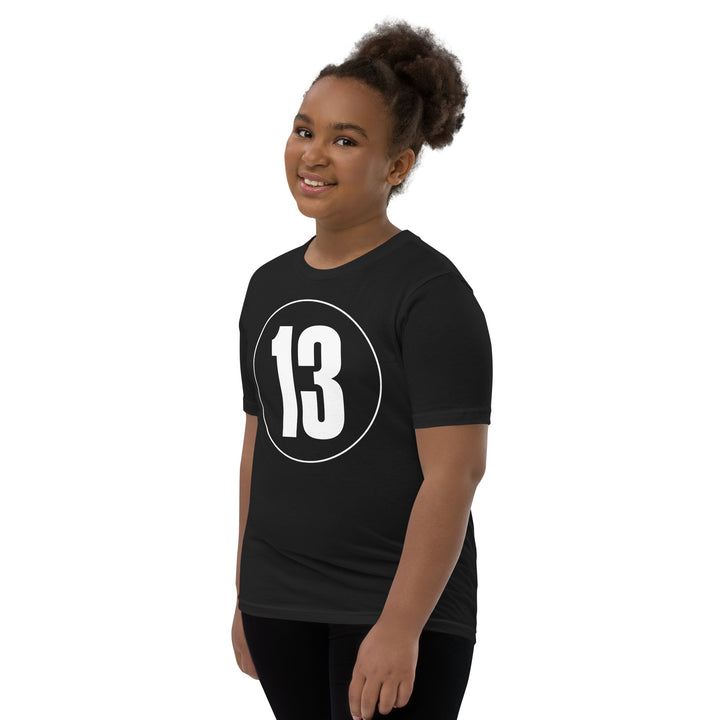 Youth Short Sleeve T-Shirt: White on Black 13