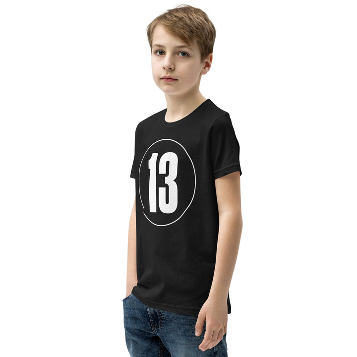 Youth Short Sleeve T-Shirt: White on Black 13