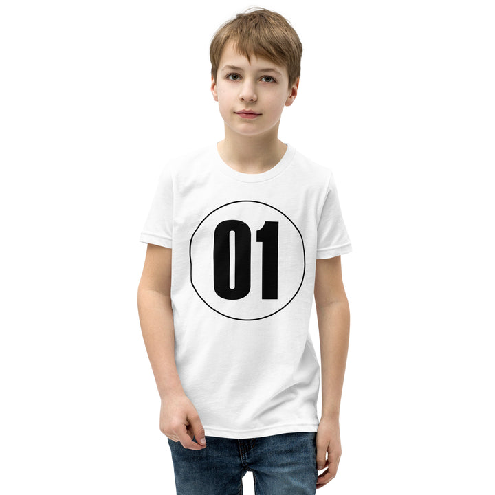 Youth Short Sleeve T-Shirt: Black on White 01