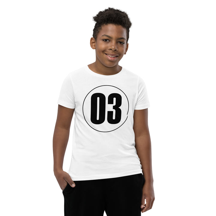 Youth Short Sleeve T-Shirt: Black on White 03