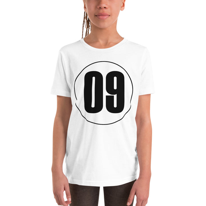 Youth Short Sleeve T-Shirt: Black on White 09