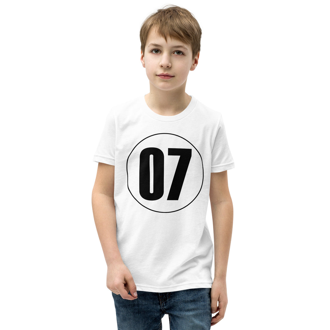 Youth Short Sleeve T-Shirt: Black on White 07