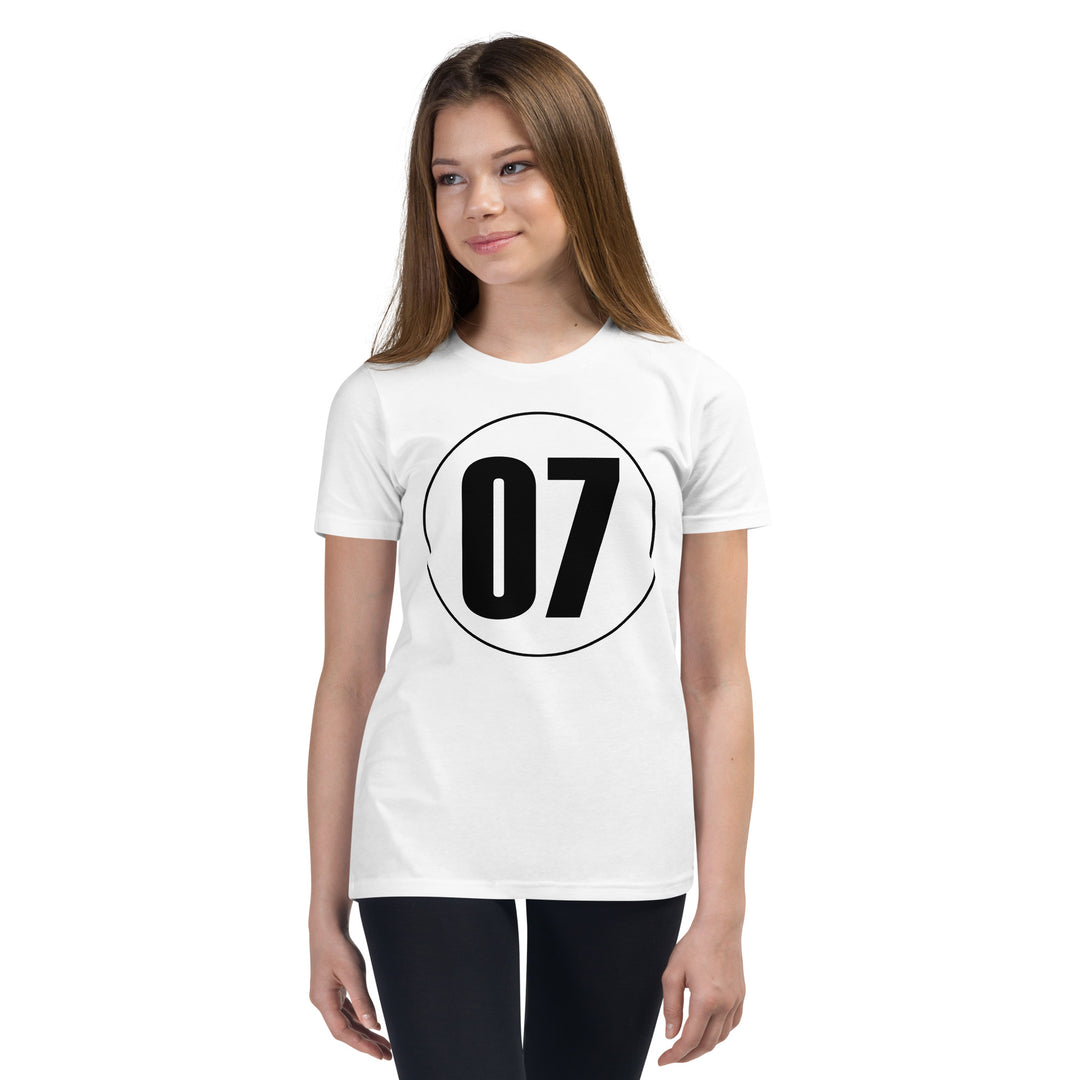 Youth Short Sleeve T-Shirt: Black on White 07