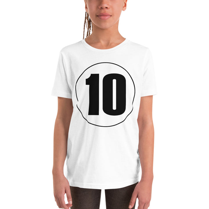 Youth Short Sleeve T-Shirt: Black on White 10