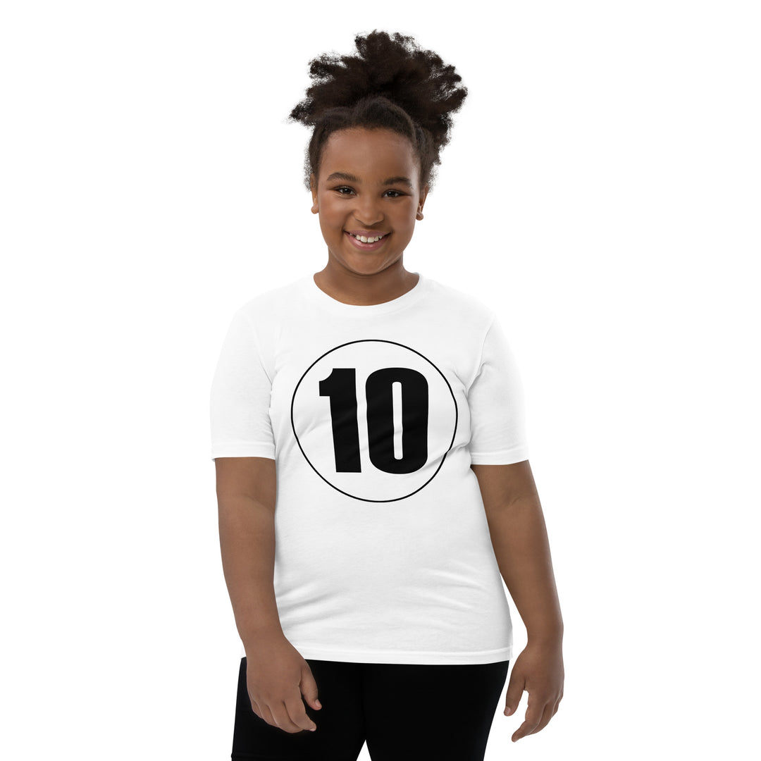 Youth Short Sleeve T-Shirt: Black on White 10