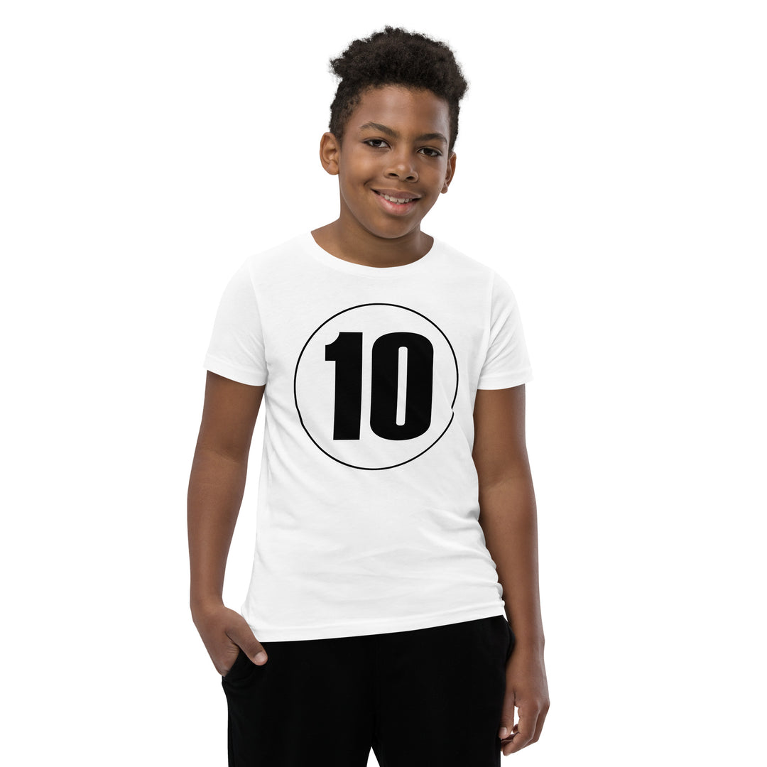 Youth Short Sleeve T-Shirt: Black on White 10