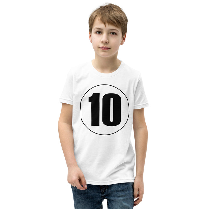 Youth Short Sleeve T-Shirt: Black on White 10