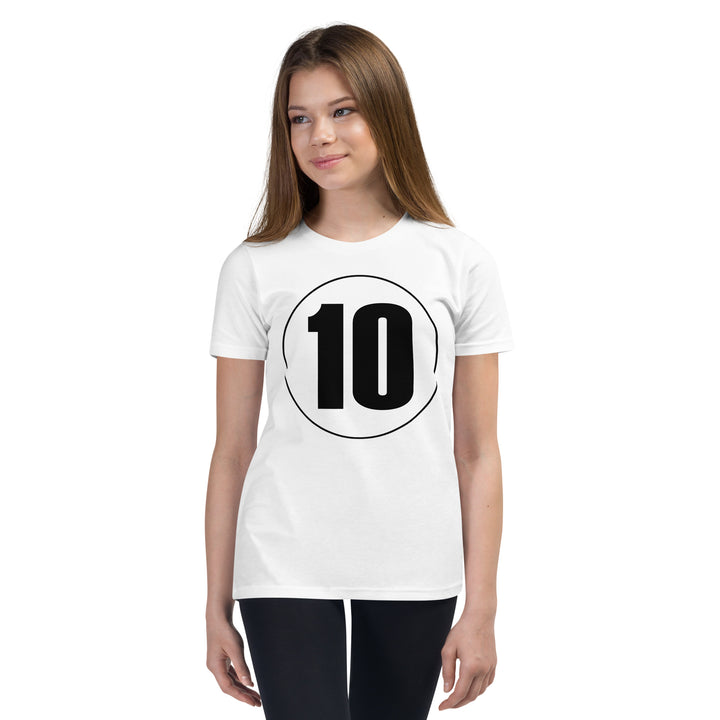 Youth Short Sleeve T-Shirt: Black on White 10