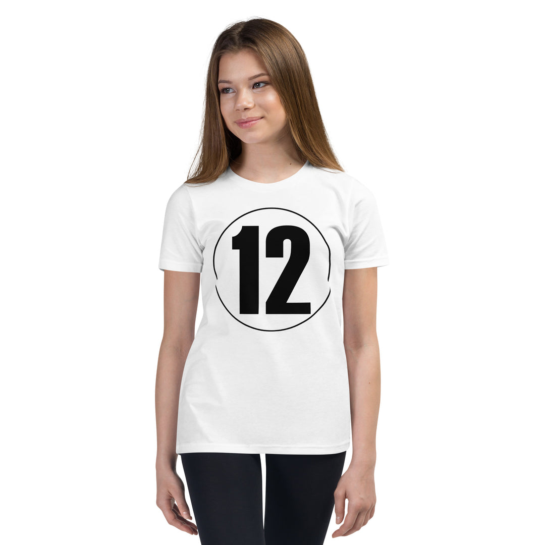 Youth Short Sleeve T-Shirt: Black on White 12