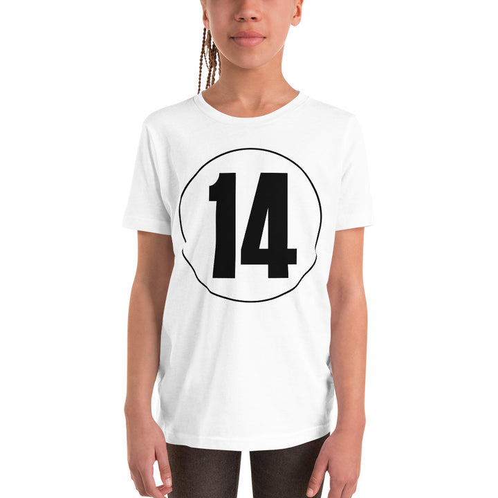 Youth Short Sleeve T-Shirt: Black on White 14