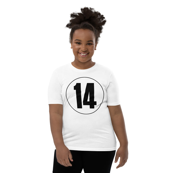 Youth Short Sleeve T-Shirt: Black on White 14