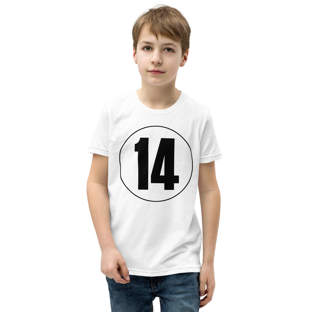 Youth Short Sleeve T-Shirt: Black on White 14