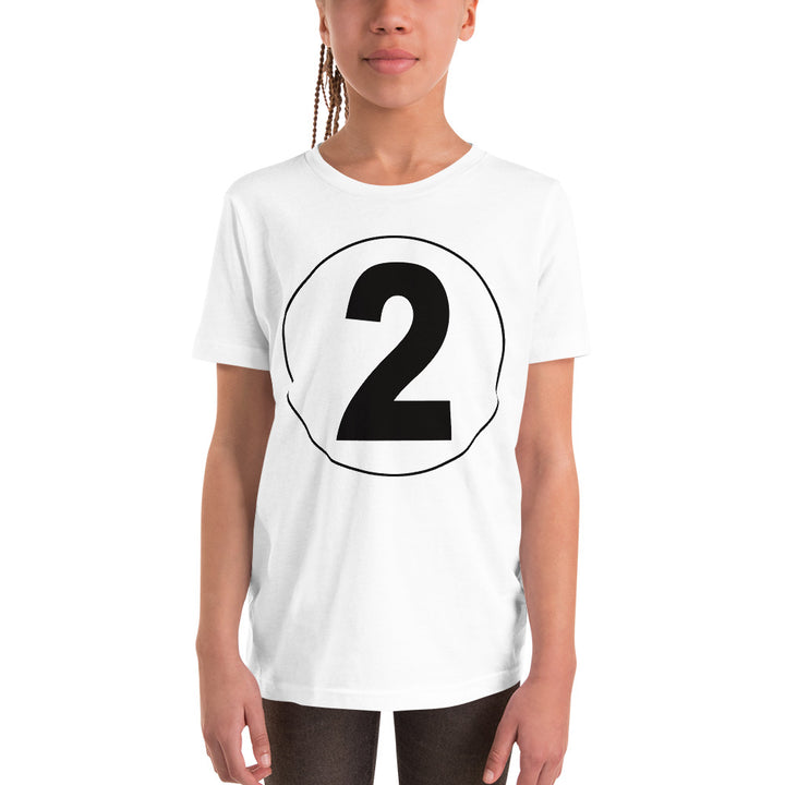 Youth Short Sleeve T-Shirt: Black on White 2