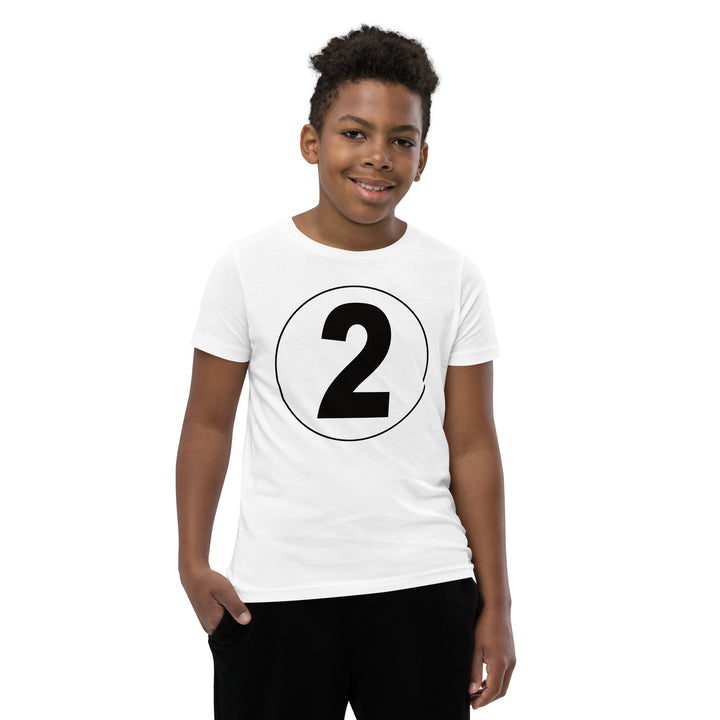 Youth Short Sleeve T-Shirt: Black on White 2