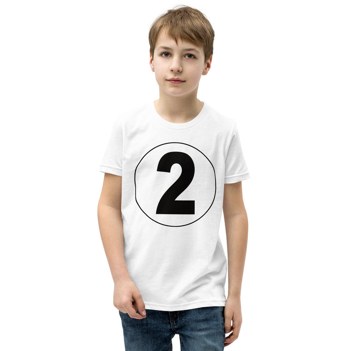 Youth Short Sleeve T-Shirt: Black on White 2