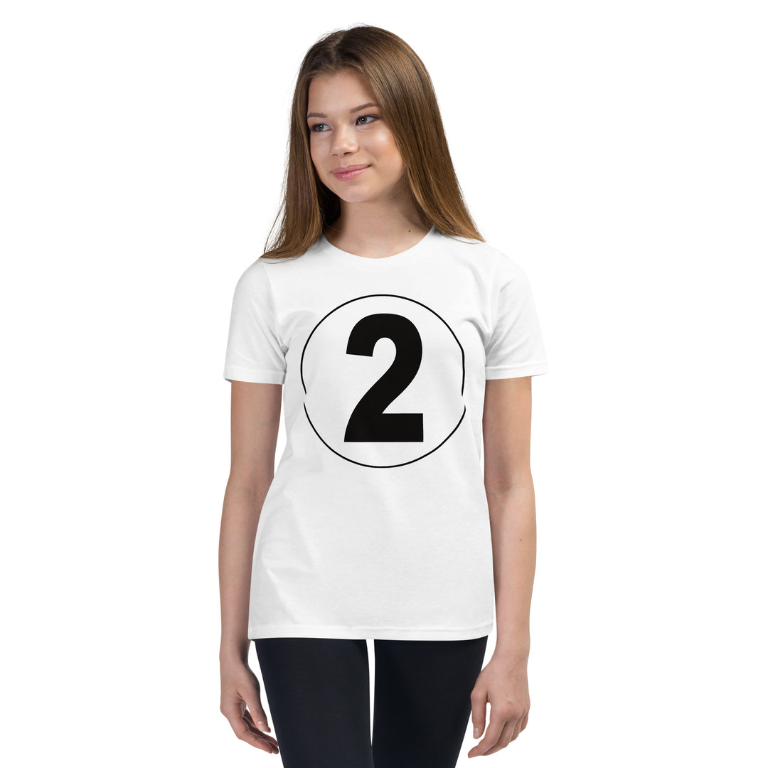 Youth Short Sleeve T-Shirt: Black on White 2