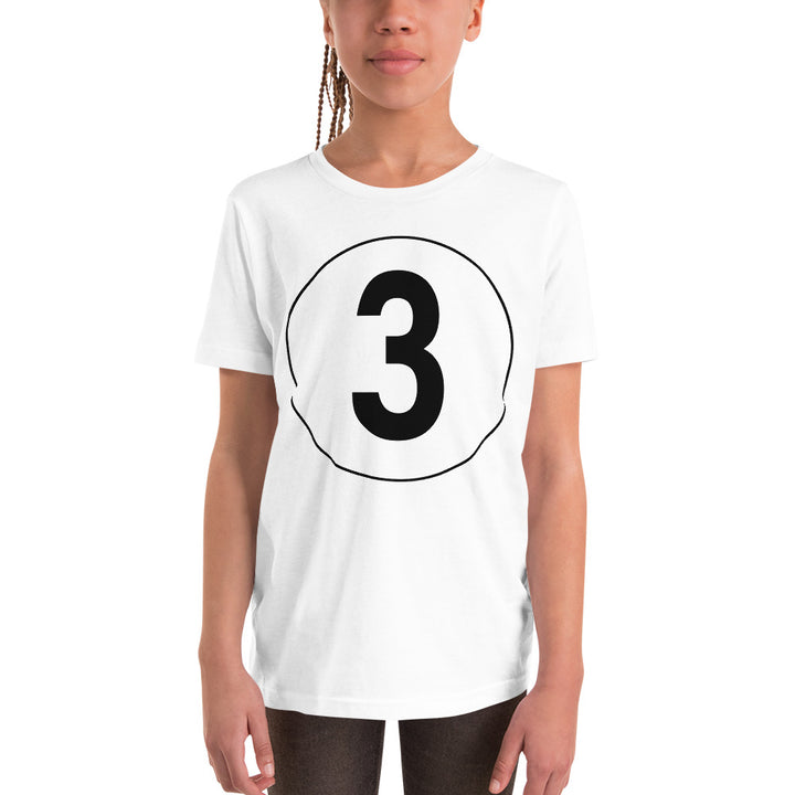 Youth Short Sleeve T-Shirt: Black on White 3