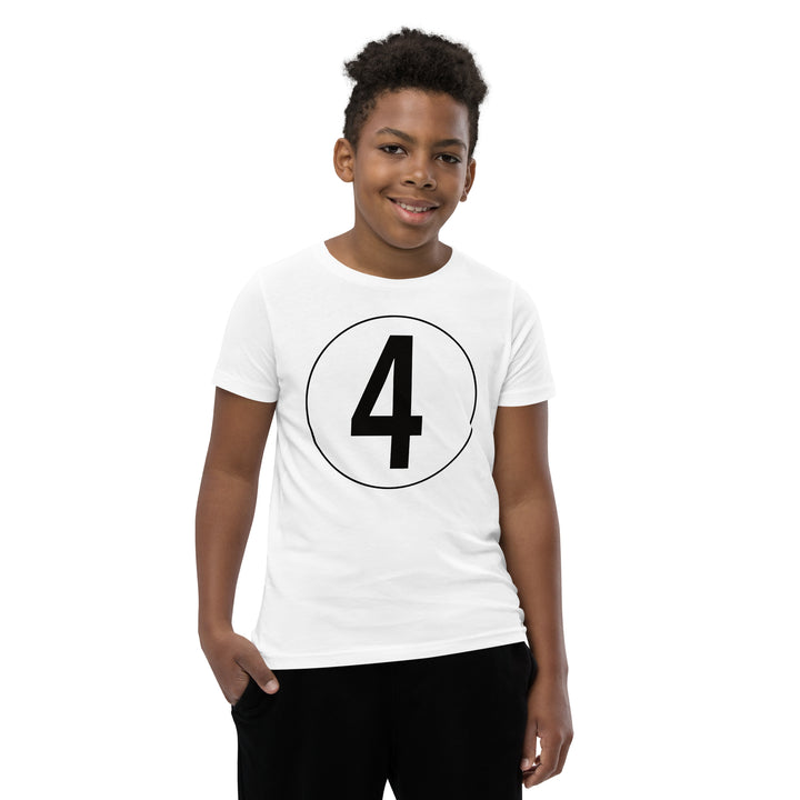 Youth Short Sleeve T-Shirt: Black on White 4