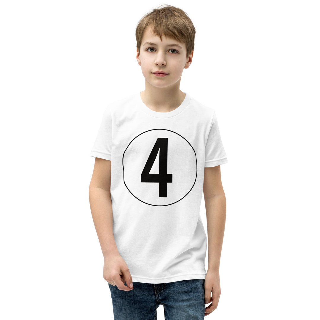 Youth Short Sleeve T-Shirt: Black on White 4