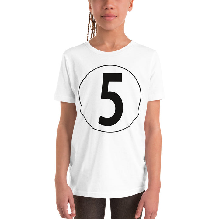 Youth Short Sleeve T-Shirt: Black on White 5