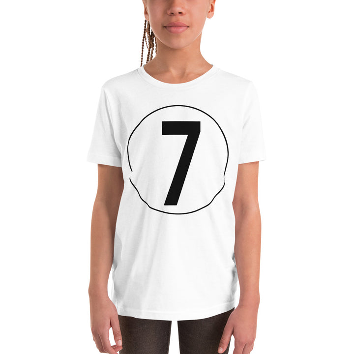 Youth Short Sleeve T-Shirt: Black on White 7