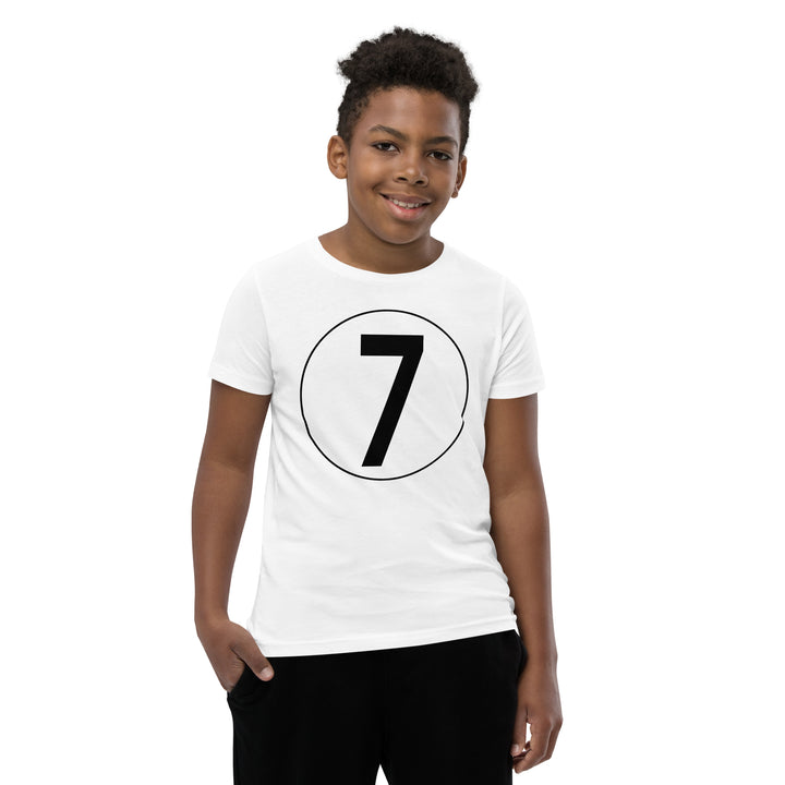 Youth Short Sleeve T-Shirt: Black on White 7